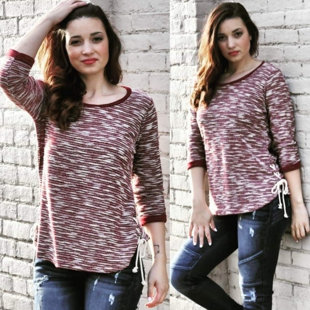 Side Lacing Knit Top